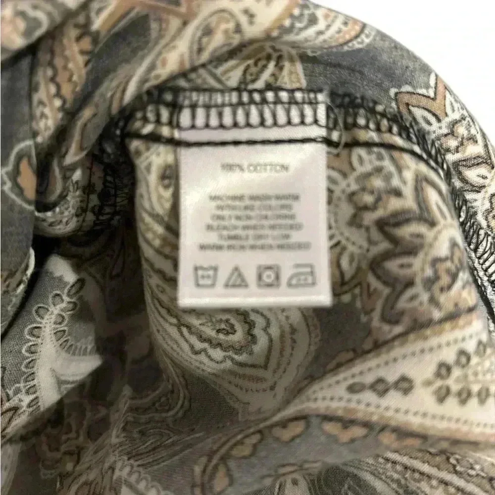 Foxcorft wrinkle free Paisley Print Button-Up Blouse Women Size14W - Picture 4 of 4